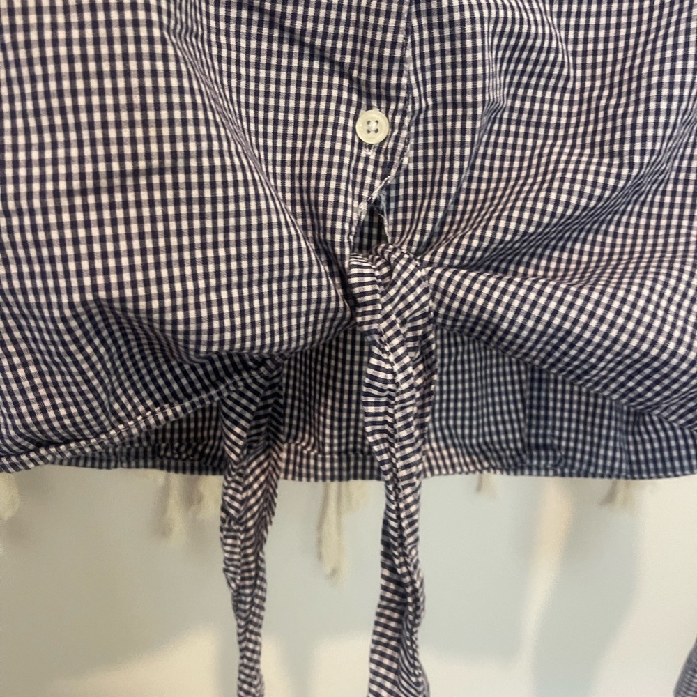 Vintage Cowgirl Long Sleeve Button-Down Crop Top W/ Tie Sz M - Picture 3 of 5